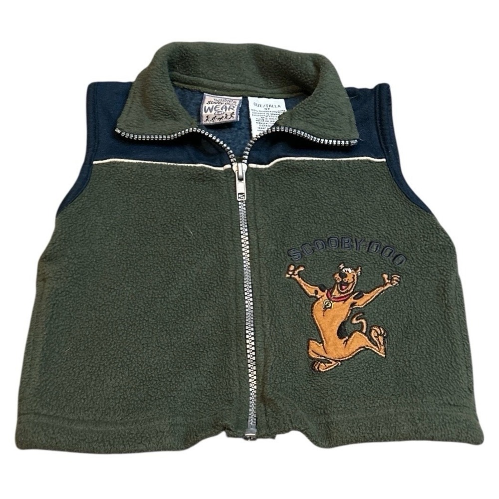 Vintage Y2K Scooby-Doo Cartoon Network Fleece Vest Zip Up Embroidered  Size 3T